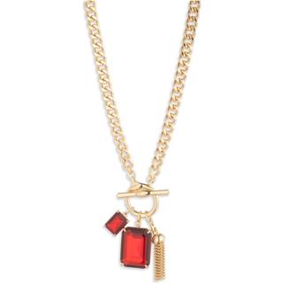 Lauren Ralph Lauren Lauren Ralph Lauren Gold Plated 17 Inch Siam Red Stone Toggle Pedant