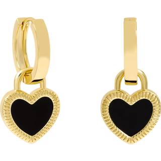 Jon Richard Jon Richard Belagte Hjerteøreringe med Emalje og Jets Emalje