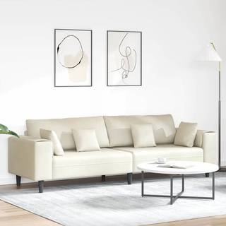 Fløjls Sofa Med Pude Creme 208 Cm Fløjl