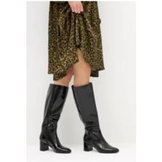 Lts Black Patent Knee High Block Boots Standard > 7 Lts | Tall Women's Knee High Boots - Standard 7
