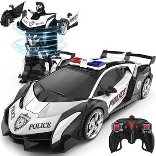 BLUEJAY Transform Rc-biler til drenge 4-7 8-12 2,4Ghz fjernbetjeningsbil 1:18 skala Transformering Robot One-Knap Deformation 360 Rotation Leget