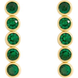 Jon Richard Jon Richard Gold 14K Plated and Emerald Cubic Zirconia Tennis Earrings Gift Box