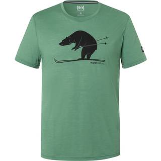 super.natural Skiing Bear Tee Merino-shirt Herrer størrelse XXL farve dark ivy /black