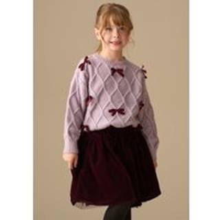 Angel & Rocket Angel & Rocket Clara Textured Knit Velvet Bow Jumper