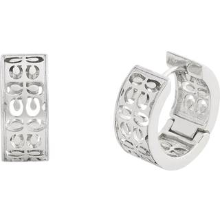 Coach Silver Quilted Cut Out Hoops - Silver