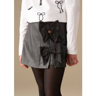 Angel & Rocket Angel & Rocket Black Danni Side Bow Faux Leather Skort - 134cm (9 Years)