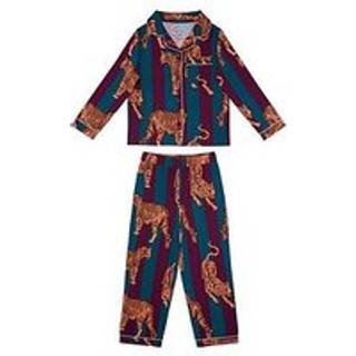 Chelsea Peers Chelsea Peers Kids Tiger Stripe Print Long Pyjamas Set