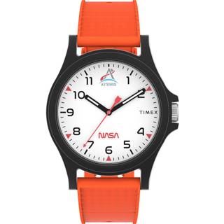 Timex Main Street NASA Artemis Quartz White Dial Silicone Strap Unisex Watch TW2Y13000