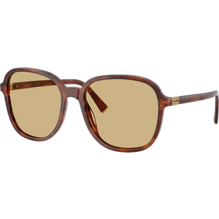 Miu Miu Kvinde MU B01S 26E10R Solbriller Acetat Brun Gul Pillow Normal