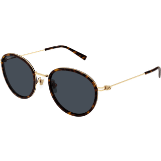 Gucci Kvinde GG1849S 002 Solbriller Injiceret Havana Blå Rund