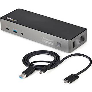 STARTECH USB-C & USB-A Dock - Hybrid Triple Monitor Laptop Docking Station DisplayPort & HDMI 4K 60Hz/85W PD