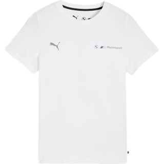 PUMA BMW M Motorsport ESS+ Logo Tee Youth, Clothing, White, 11-12Y
