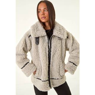 Roman Roman Petite Teddystof Kontrast Aviator Frakke