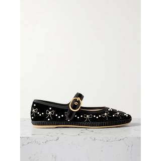 Valentino Garavani Endouce velvet Mary Jane flats - black - EU 36