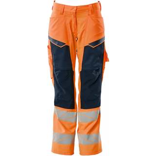MASCOT ACCELERATE SAFE arbejdsbukser med knælommer, hi-vis orange/mørk marine - 76C54