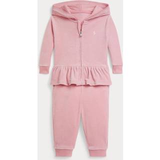 Polo Ralph Lauren Polo Ralph Lauren Pink Baby Girls Jersey Joggers and Zip Up Hoodie Set