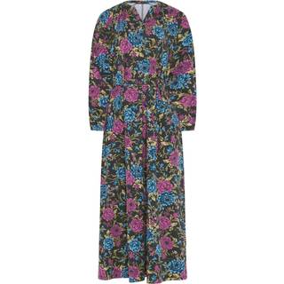 Lts Tall Black Floral Belted Maxi Dress Size 12