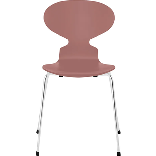Fritz Hansen - Myren 3101 farvet askefiner stålstel krom pale rose - Spisebordsstole - Arne Jacobsen - Lyserød - Metal/Træ