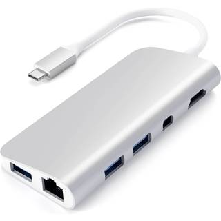 Satechi USB-C Multiport Adapter 4K, Ethernet & Mini Displayport Sølv