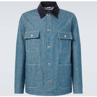 Loro Piana Conley corduroy-trimmed denim jacket - blue - EU 54