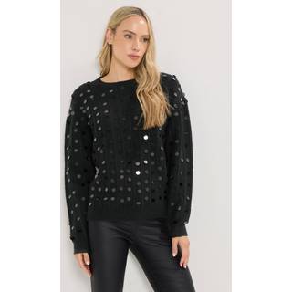Lts Tall Black Disco Sequin Jumper Size 8-10