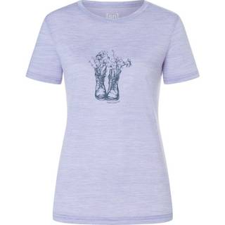 super.natural Women's Flower Boots Tee Merino-shirt Damer størrelse S farve lilla