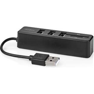 Nedis USB-A Hub 3x USB-A / SD / MicroSD - Sort