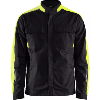Blåkläder 4444 Industri Jakke stretch / Industri Arbejdsjakke stretch - 2XL - Sort/High Vis Gul