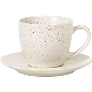 Broste Copenhagen Nordic Vanilla kop med underkop 15 cl Cream with grains