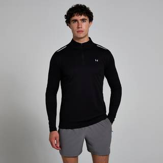 MP Active Gridded 1/4 Zip til mænd – Sort - M