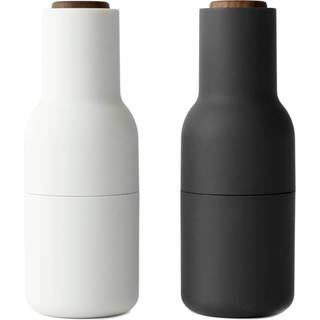 Audo Copenhagen Bottle kværn sæt med 2 stk Ash-carbon (låg i valnød)