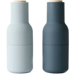 Audo Copenhagen Bottle kværn sæt med 2 stk Blues (låg i bøg)