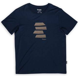 Bergans Men's Rabot Mount Wool Tee Navy Blue/warm Sand Pta, L