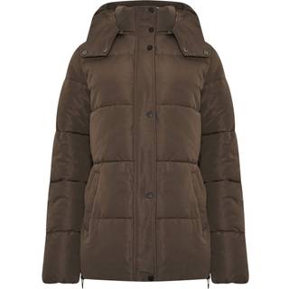 Lts Tall Chocolate Brown Padded Coat Size 10