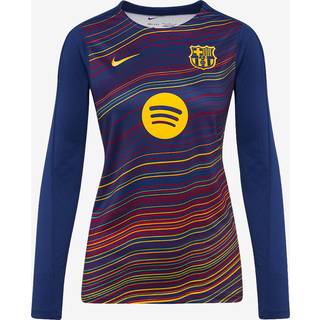 FC Barcelona Strike Home Nike Dri-FIT-opvarmningstrøje med rund hals til fodbold til kvinder - blå - S (EU 36-38)