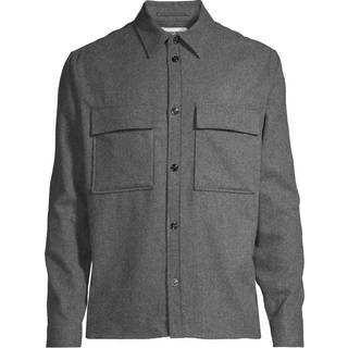 J.Lindeberg Flat Wool Overshirt Dark Grey Melange