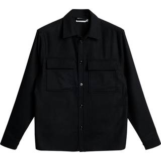 J.Lindeberg Flat Wool Overshirt Black
