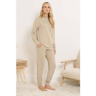 Lts Tall Beige Brown Waffle Lounge Trousers Size 18