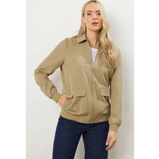 Lts Tall Stone Brown Pocket Bomber Jacket 12 Lts | Tall Women's Bomber Jackets