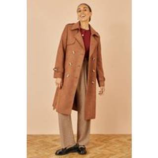 Yumi Yumi Brown Faux Suede Trench Coat