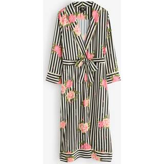 Rockett St George Rockett St George Black/White Flower Power Stripe Satin Robe - Medium