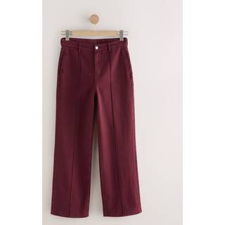Next Burgundy Red Seam Front Straight Leg Jeans