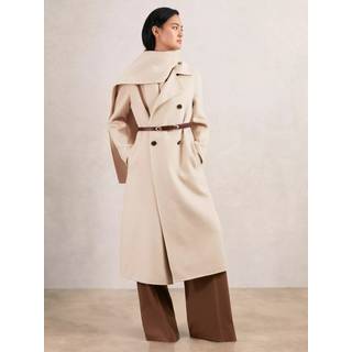 Reiss Reiss Cream Indira Wool-Blend Scarf Blindseam Coat