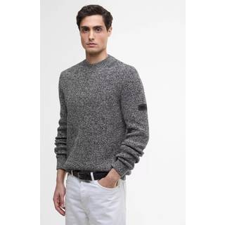 Declan Yarn Twist Crew Neck Jumper, Black, XL