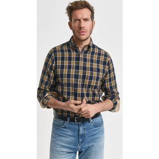 GANT Herre Regular fit ternet Windblown flannelskjorte (M) Blå