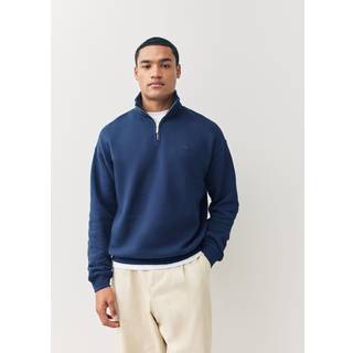 Lacoste Lacoste Blue Loose Fit Zip Neck Fleece Sweatshirt