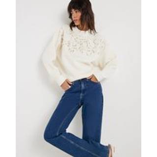 River Island River Island sweatshirt med diamanter og perlekant