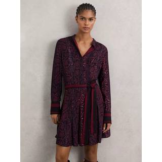 Reiss Reiss Aurora minikjole med slangeprint og bælte - EU 40 (UK 12)