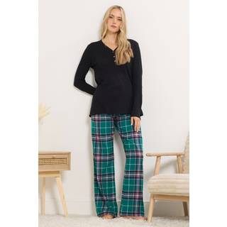 Lts Tall Turquoise Green Cotton Check Pyjama Bottoms Size 22-24