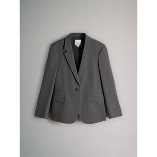 The Set The Set Dark Grey Single Breasted Blazer